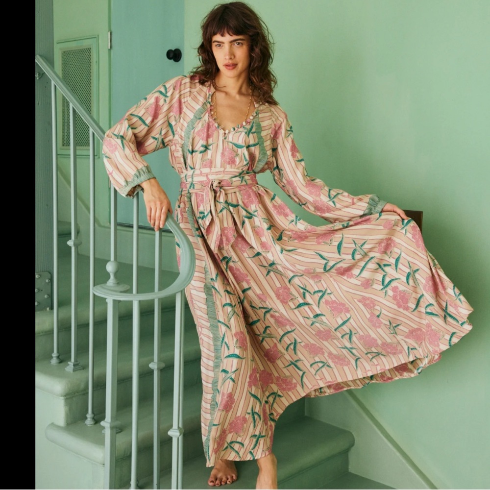 Natalie Martin silk Fiore dress in Chamomile Rose print